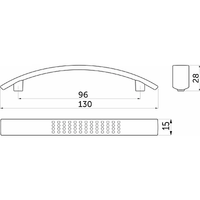Ручка меб. скоба мет. UN87 96 мат. хром, - фото 2