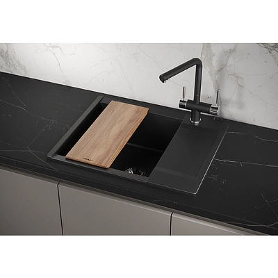 Мойка кварцевая, прямоугольная, GR-6202 Estetica, 620*500мм, турмалин, Granula - фото 4