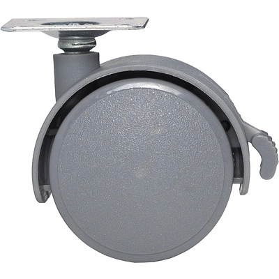 Колесо меб. пласт. d50 с площадкой с торм., серый AKS - фото 3