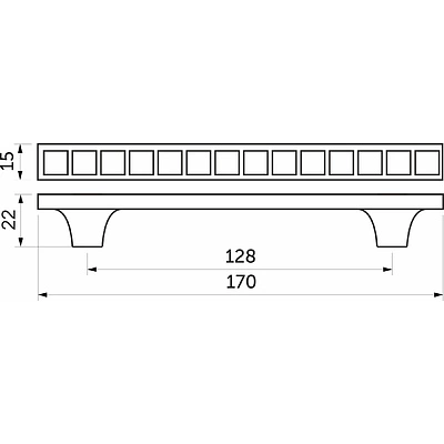 Ручка меб. скоба мет. SUNSHINE 128 хром/кристалл прозрачный, AKS - фото 2