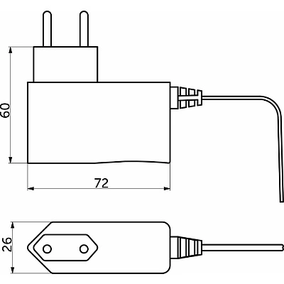 Блок питания Wall 12W/12V розеточный с миниконнектором, AKS - фото 2