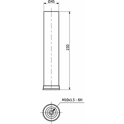 Нога круглая h-230 BY (на 800-6ног/900-6ног/1000-6ног/1200-6ног/1400-7ног/1600-7ног/1800-8ног/1900-9ног) - фото 2