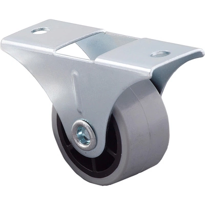 Ролик меб. c рез.ободом d30 h38 прямоходящий, серый AKS - фото 1