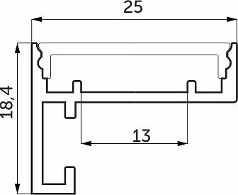 Профиль алюминиевый для подсветки зеркала, с экраном, 3,05м, GLS - фото 2