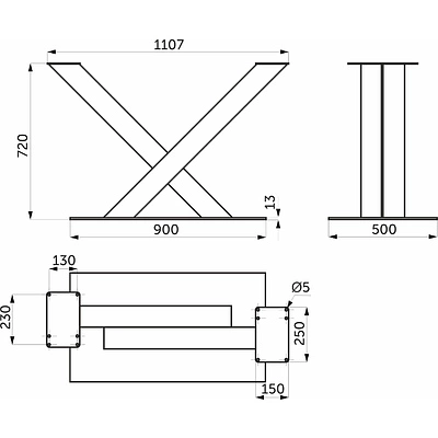 Подстолье GARM h720, белый AKS - фото 2