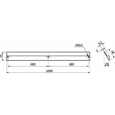 Ручка меб. скоба алюм. ELBRUS 960/1000 алюминий, AKS - фото 2