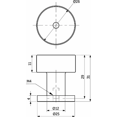 Ручка меб. кнопка мет. FISHKA черный матовый, AKS - фото 5