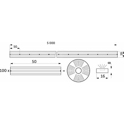 Гибкий неон - 9,6W/m, 12V, 6*12мм, 120 д/м, IP65, нейтральный белый (4000K) - 5м, AKS - фото 2