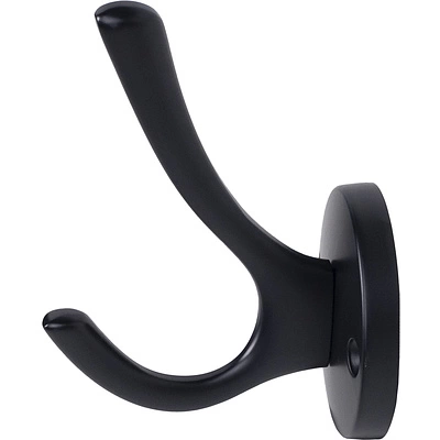 Крючок меб. двухрожковый мет. HORN черный AKS - фото 4