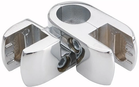 Соединитель стекло/плита к трубе d25 (553) петельный (с вкладышами), вакуумное хромирование AKS - фото 1