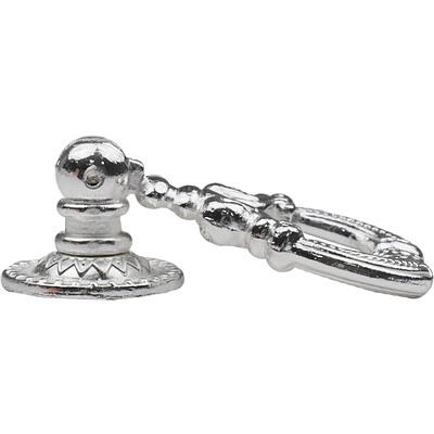 Ручка меб. кнопка мет. FLORENTINO белое серебро, AKS - фото 4