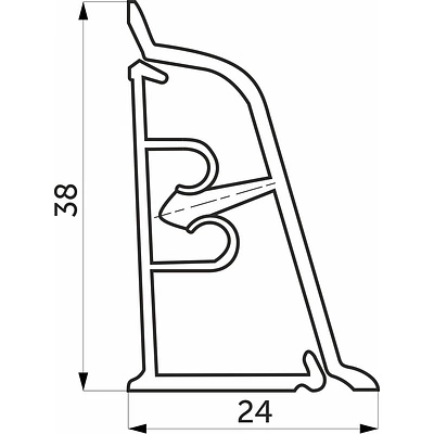 Плинтус ПВХ к столешнику LB38 белый (011) РФ (1шт=3м.п.) - фото 2