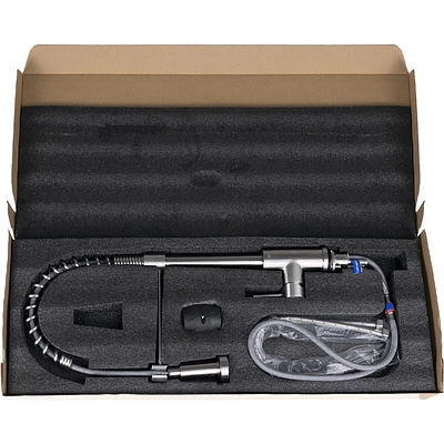 Смеситель для кухни однорычажный со съемным гибким шлангом, HDF-8111, сатин, AKS - фото 3