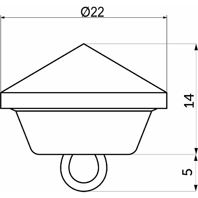 Пуговица мебельная 22мм стекло на ножке AKS - фото 2