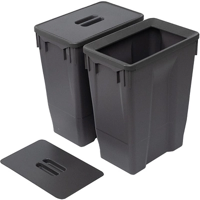 Выдвижные мусорные контейнеры 450 GEO X h600 (2*30LT), графит AKS - фото 4