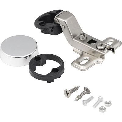 Петля д/стекла внутренняя с пружиной h0 slide-on AKS (круглая заглушка хром) - фото 3