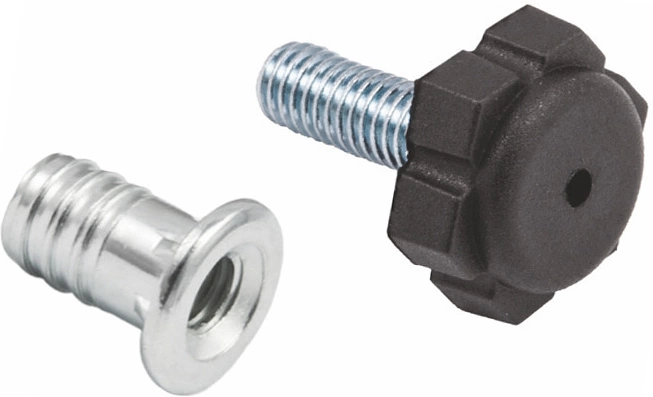 Регулятор уровня+муфта М6 черный (уп/100 компл) AKS - фото 1