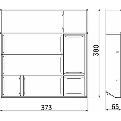 Вкладыш 40/400 шуфлядный металлический Organizer нержавеющая сталь (373*380*65) AKS - фото 2