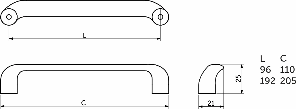 Ручка меб. скоба мет. MARETTO 192 черный матовый, AKS - фото 2