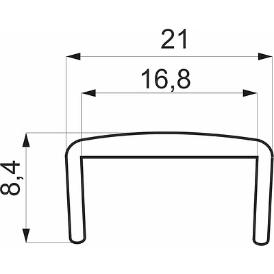 Профиль кромочный ПВХ C-16 бодега (163) структурный EL-MECH-PLAST (2,19м) - фото 2