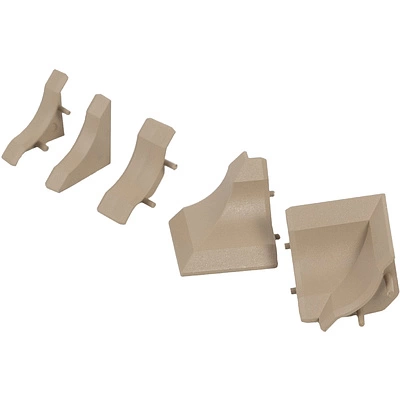 Комплект ПВХ аксессуаров к плинтусу узкому S темно-бежевый AKS - фото 1