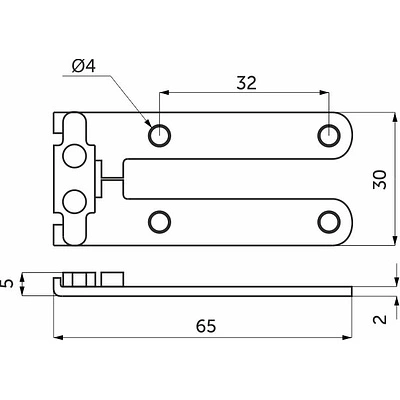 Петля д/столешниц ломберная 180° накладная РБ белый цинк - фото 2