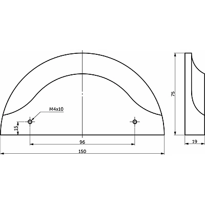 Ручка меб. скоба деревянная BONSAI 96 орех, AKS - фото 2