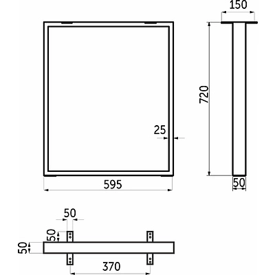Подстолье THOR h1064 L-395, черный AKS - фото 3