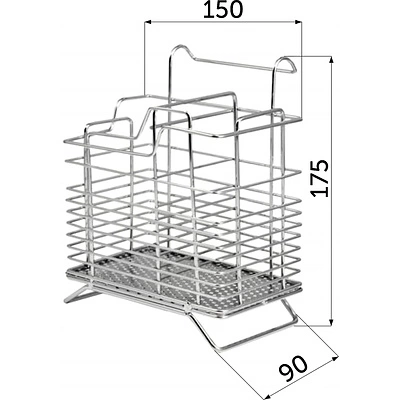Корзина на трубу d16 для столовых приборов CWJ301 хром AKS - фото 2