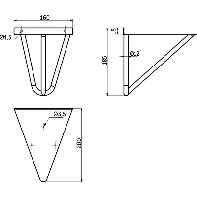 Полкодержатель мет. FLASH, черный матовый - фото 2