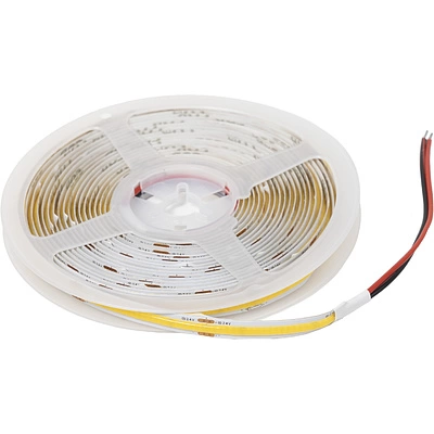 Лента светодиодная COB - 15W/m, 24V, 8мм, 480 д/м, IP20, теплый белый (3000K), CRI>90, 1400 Lm, 5м, AKS - фото 1