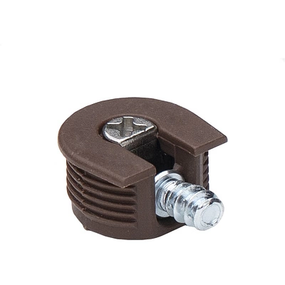 Эксцентриковая стяжка быстрого монтажа 20 мм коричневая + шток 6*7мм (уп/0,2тыс.шт) GRIDLI - фото 1