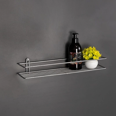 Полка подвесная прямая 1-ярусная 400*110*72, серебро РФ - фото 3