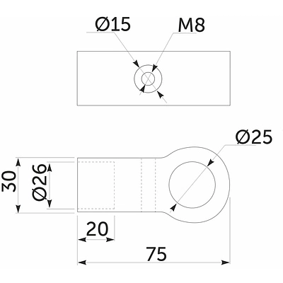Соединитель 2-х труб d25 (560) простой, вакуумное хромирование AKS - фото 3