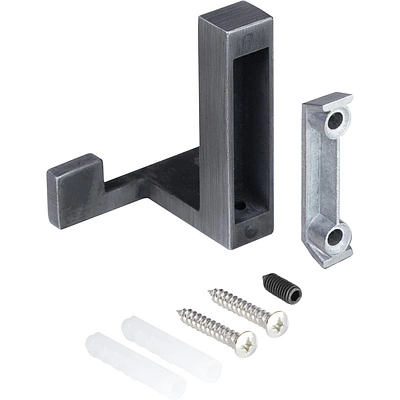 Крючок меб. двухрожковый мет. LEGGO шлифованный титан AKS - фото 6