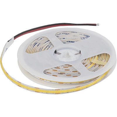 Лента светодиодная COB - 9,8W/m, 12V, 8мм, 320 д/м, IP20, теплый белый (3000K), CRI>90, 1000 Lm, 5м, AKS - фото 1