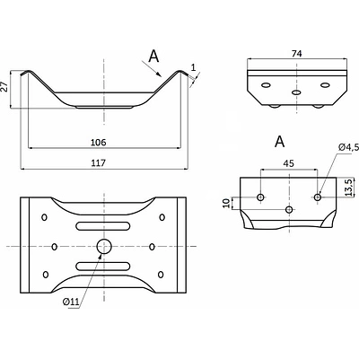 Стяжка для столов 102 белый цинк BY - фото 2
