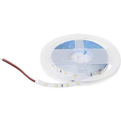 Лента светодиодная - 4,8W/m, 24V, 8мм, 2835, 60 д/м, IP20, теплый белый (3000K), CRI>80, 550 Lm, 5м, AKS - фото 1