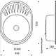 Мойка н/сталь, овальная одночашевая, 570*450мм, матовый хром, врезная на столещницу, AKS (0,8мм) - фото 4