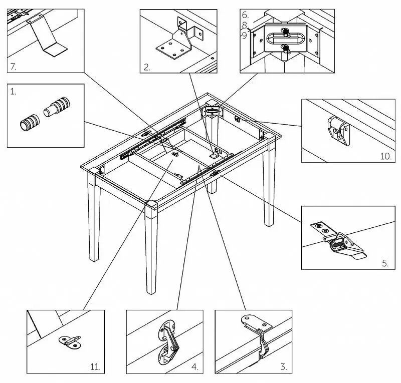 Комплектующие для раздвижных столов
