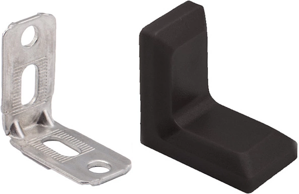 Уголок с металлической основой и пластиковой крышкой черный (уп/10шт) AKS - фото 1