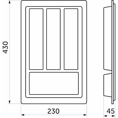 Лоток для столовых приборов 300 STANDARТ (230*430), белый РП - фото 2
