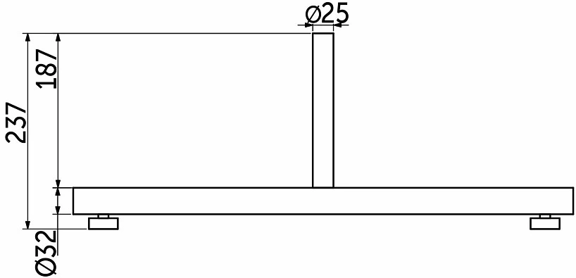 Подставка к трубе d25 (592), хром AKS - фото 3