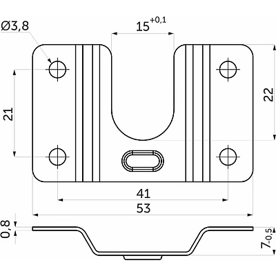 Держатель трубы овальной, серый - фото 2