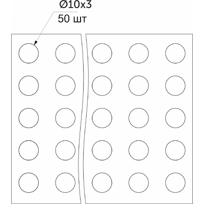 Отбойник силиконовый d10 h=3 AKS (лист = 50 шт.) прозрачный - фото 2