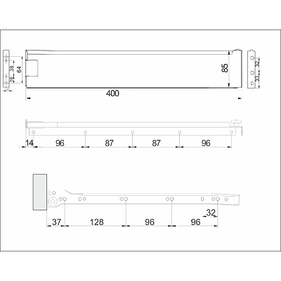 Система ящиков Металбокс AKS L-400 белый H=86 левая+правая - фото 2