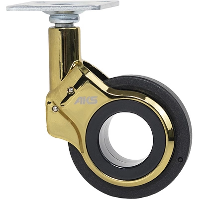 Колесо меб. GALAXY d60 h94 с площадкой, золото/черный AKS - фото 3