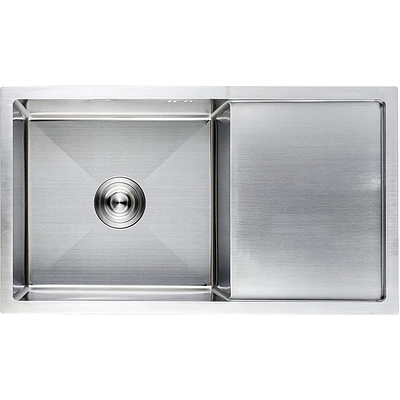 Мойка н/сталь, прямоугольная одночашевая, 780*440мм, сатин, универсальная, AKS (3,2мм) - фото 3