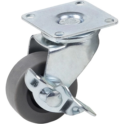 Колесо меб. c рез.ободом d40 h58 с площадкой с торм., серый AKS - фото 3