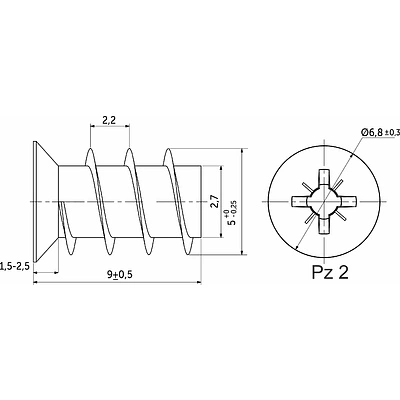 Шуруп EURO ES 5,0*9 (уп/10тыс.шт) РП - фото 2